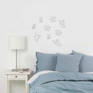 9 UMBRA MONARCHY פרפרים דקורטיביים לקיר- לבן-0