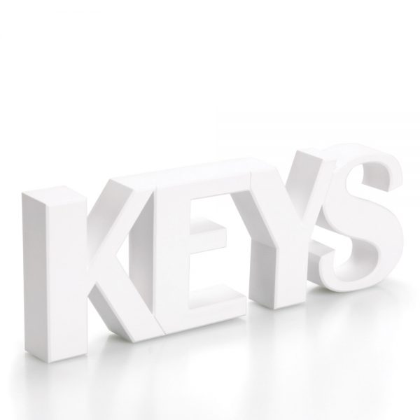 מתלה מפתחות מגנטי מעוצב לקיר - לבן KEYS - QUALY-36923