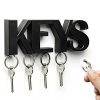 מתלה מפתחות מגנטי מעוצב לקיר - שחור KEYS - QUALY-36917