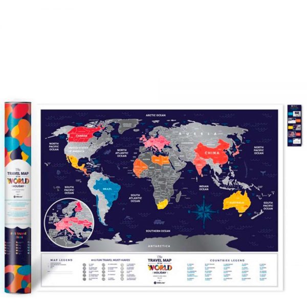 מפת עולם מתגרדת - Holiday - Travel Map-34232