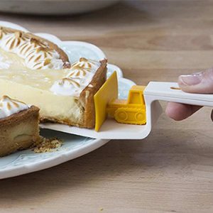 CakeDozer כף הגשה לעוגה לבן צהוב- קייקדוזר -0