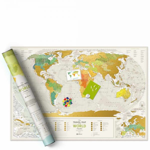 מפת עולם מתגרדת - Geography - Travel Map-34229