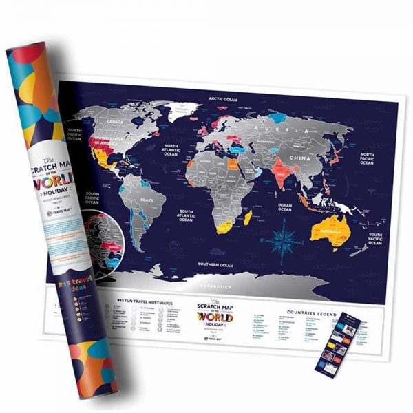 מפת עולם מתגרדת - Holiday - Travel Map-34234