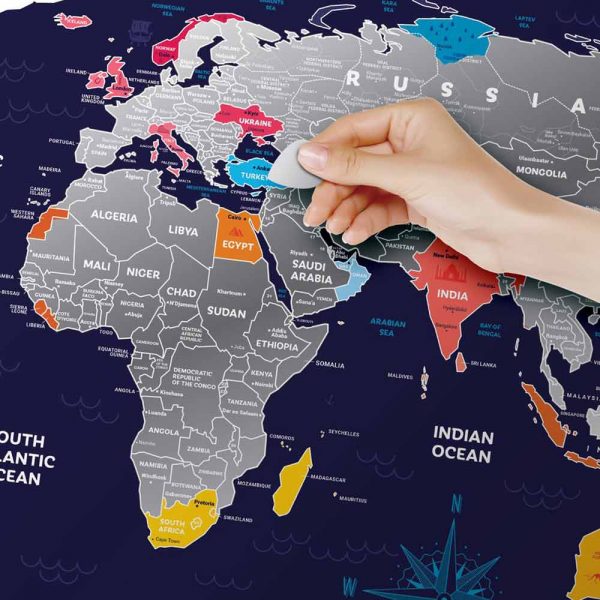 מפת עולם מתגרדת - Holiday - Travel Map-34233