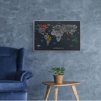 מפת עולם מתגרדת - Travel Map Letters World-0