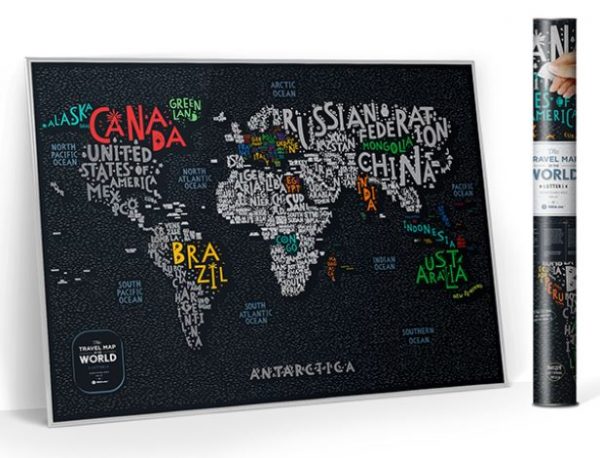 מפת עולם מתגרדת - Travel Map Letters World-38411
