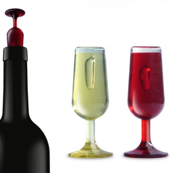 זוג פקקים לבקבוקי יין בעיצוב כוס יין QUALY T-vin-37959