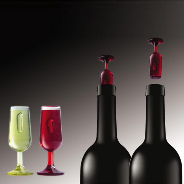 זוג פקקים לבקבוקי יין בעיצוב כוס יין QUALY T-vin-37955