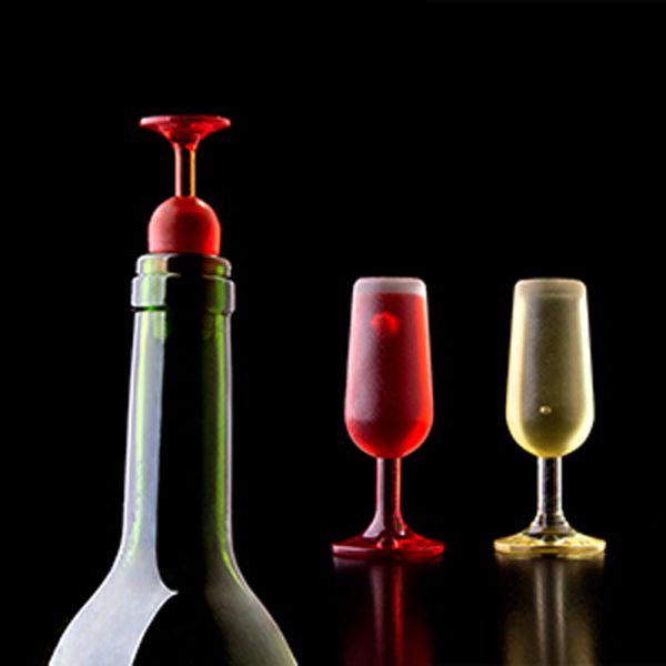 זוג פקקים לבקבוקי יין בעיצוב כוס יין QUALY T-vin-37957