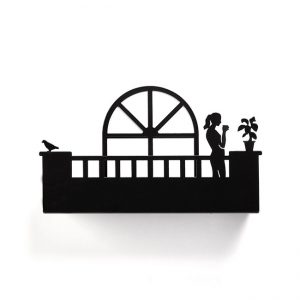 בלקוני - מדף מפתחות אישה מרפסת עגולה-0