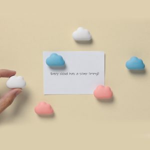 QUALY סט מגנטים מעוצבים למקרר - עננים פסטל-0