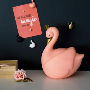 מנורת לילה ברבור מלכותי ורוד