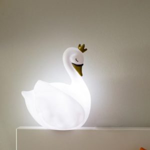 מנורת לילה ברבור מלכותי לבן-0