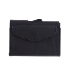 ארנק אלומיניום בשילוב עור עם תא למטבעות - שחור חלק-44742