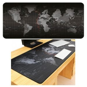 משטח לשולחן - מפת העולם בשחור-0