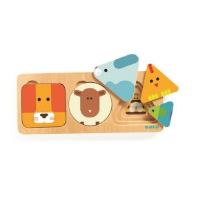 פאזל תלת שכבתי DJECO חיות וצורות