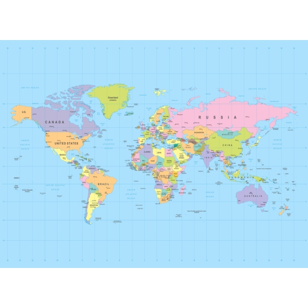 משטח לשולחן - מפת העולם -45895
