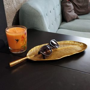 צלחת עלה זהב-0