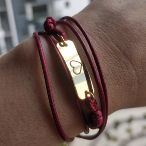 צמיד שרוך עם מסר - לב -0