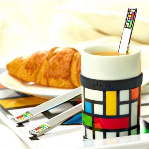 זוג ספלי פורצלן שומר חום מונדריאן-0