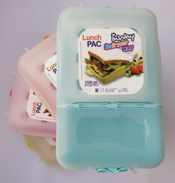 צבעי פסטל קופסת אוכל מחולקת INWAY-0