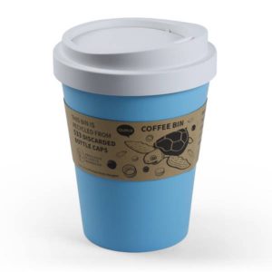 QUALY פח בעיצוב כוס קפה - תכלת פסטל-0