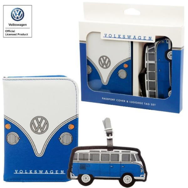 כיסוי דרכון ותגית שם למזוודה פולקסווגן מקורי VW Camper-0