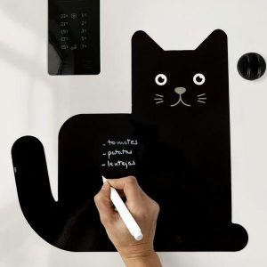 Black Meow - לוח מחיק מגנטי חתול -0
