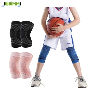 1 זוג תמיכת ברך דחיסה לילדים לתמיכה בספורט בנות ובנים כדורגל כדורסל ריצה מעטפת קרסול