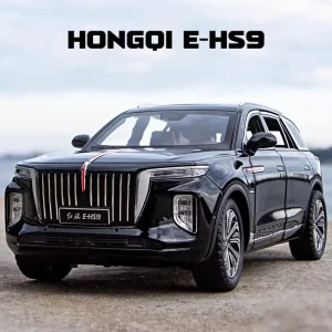 1:24 מכוניות HONGQI E-HS9 צעצועים מתכתיים מודל גלגל משוך אחורה מיניאטורי עם תאורה וצליל רכב ילדים מתנות ליום הילדים