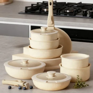 20 יחידות סט כלי בישול מחבת לא מדביקה עם ידיות ניתנות להסרה תנור מדיח כלים בטוח ללא PFOA קל לניקוי כלי מטבח