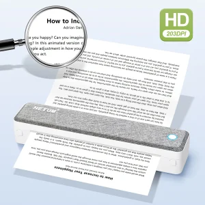 מדפסת תרמית ניידת נטענת בטכנולוגיית A4 Bluetooth לעסקים ונסיעות עם טכנולוגיית Inkless 203DPI LT-P10