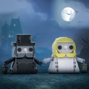 מודל בניית קוביות דוקטור MOC Plagueeds דמות משחק מפורסמת Brickheadzs מעיל שחור צעצועים לילדים מתנה