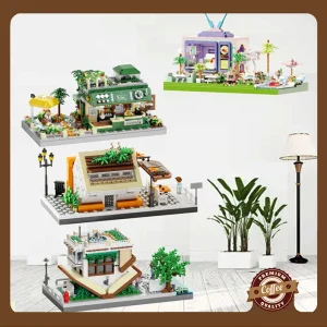 מיני סיטי נוף רחוב וילה מסיבה בית קפה בניין בלוקים moc בית הרכבה מודל לבנים חברים ילדים צעצועים מתנה