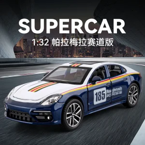 מכונית רייסינג מדמה סגנון חדש 2025 בקנה מידה 1:32, מודל מתכתי עם צליל ואור, רכב צעצוע רשמי מורשה לילדים, מתנות לאיסוף