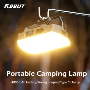 מנורת קמפינג ניידת לחוץ עם חיי סוללה ארוכים מאוד, תאורה חירום נטענת, מגנט חזק, תאורה עבודה לתיקון