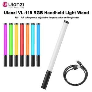 מקורי Ulanzi VL119 מקל תאורה ניידת RGB 2500-9000K ניתן לקפל קל משקל 50cm תאורת צילום נטענת RGB