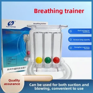 מתאמן לנשימה שלושה כדורים עבור קיבולת ריאות, מכשיר אימון דיאפרגמטי לשחזור לאחר ניתוח, מבוגרים וילדים