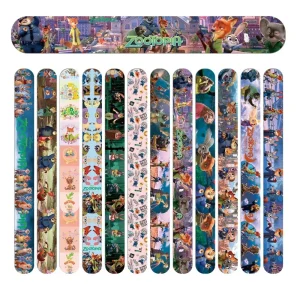 מתנת יום ההולדת של זוטופיה לילדים, מתנה למסיבת ילדים, חותמת צמידים, מדבקות, שקיות מתנה, מחזיקי מפתחות, שקיות נייר למסיבת תינוקות