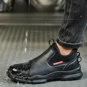 נעלי עבודה למטבח אנטי החלקה, נעלי עבודה אנטי החלקה, נעלי בטיחות קלות לגברים, נעלי עבודה לשף, נעלי עור סניקרס