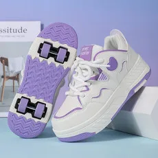 נעלי רולר סקייט להליכה עם ארבעה גלגלים, נעלי ספורט לתלמידים עם גלגלים, נעלי הליכה לילדים לקיץ ולאביב