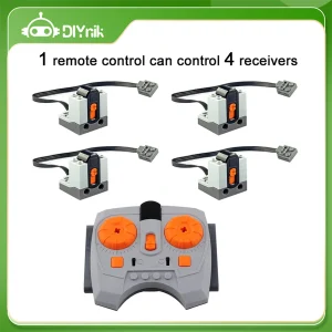 סט של 5 פונקציות כוח MOC 8879 IR מהירות מתכווננת שלט רחוק 8884 מקלט IR מנוע רכב רכבת צעצוע תואם לגואדס
