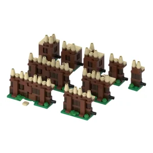 צעצוע קוביית בנייה MOC מודל חצר טירה ביניים 366 יחידות מתנה יצירתית לחגים מתאימה לכל האוהדים