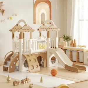 צעצועים גדולים לתינוקות, משפחת ילדים, מגרש טיפוס בפנים, מגרש פלסטיק לילדים, מגרש כפול