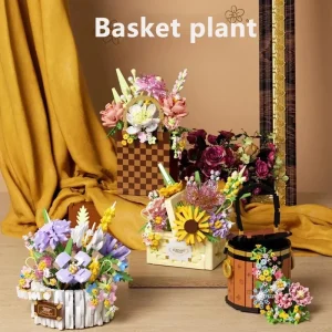 קוביות בנייה חדשות סדרת פרחים סל פרחים אינסופיים צעצועי הרכבה לבנות קישוטים לחגים מתנות