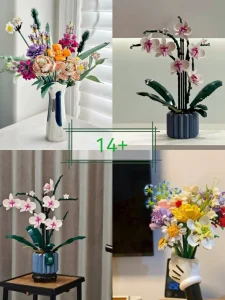 קוביות בנייה לזרי פרחים Moc רומנטי פרח ורוד לקישוט הבית צעצועים לבנות מתנת יומולדת