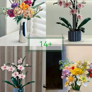 קוביות בנייה לזרי פרחים Moc רומנטי פרח ורוד לקישוט הבית צעצועים לבנות מתנת יומולדת