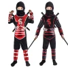 תחפושת נינג'ה סמוראי לילדים בצבע אדום עם ערכת נשק, תחפושת ליל כל הקדושים, תחפושת לוחם דרקון שחור, תחפושת קונג פו חדשה לבני...