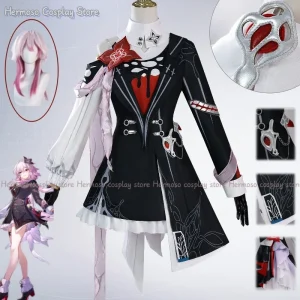 תחפושת קוספליי של Evernight Honkai: Star Rail למסיבת הלווין של 7 במרץ, תחפושת ויג לנשים לחג ההלווין ולמסיבת קרנבל, מתנה