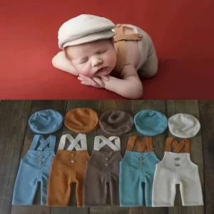 תינוק צילום אביזרים בגדים תינוק רטרו ג 'נטלמן קטן ג' נטלמן כובע קשת עניבה צילום אביזרים